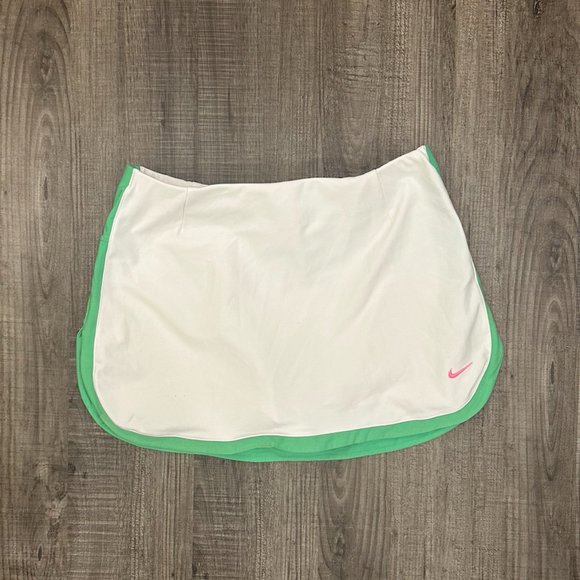 Nike Dresses & Skirts - White and green nike tennis/golf skirt.